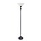 Elegant Designs 1 Light Torchiere Floor Lamp with Marbleized White Glass Shade, Restoration Bronze and White